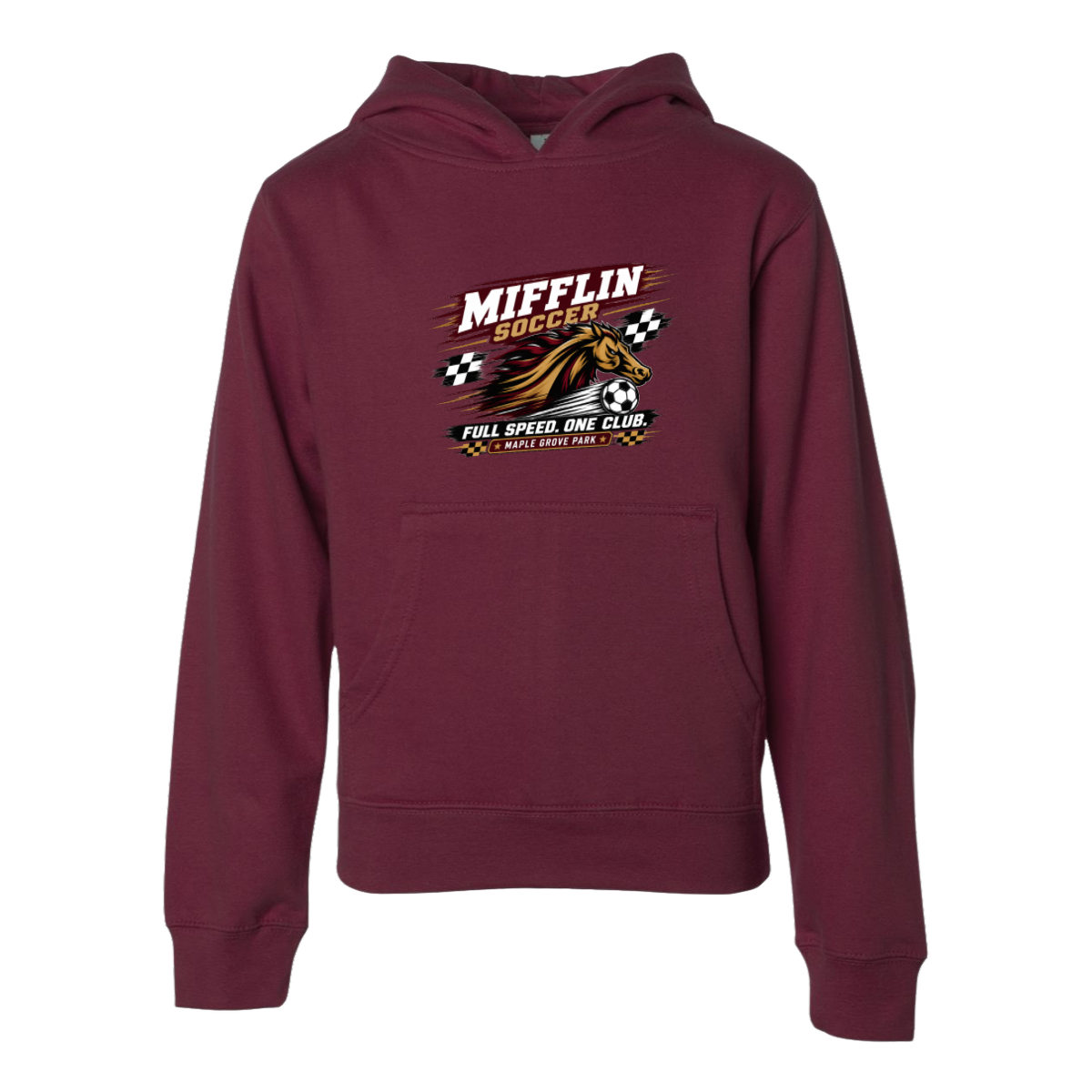 Youth Midweight Hooded Sweatshirt - MUSTANG