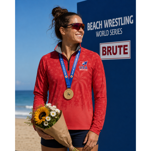 Women's USA Beach Wrestling Podium 1/4-Zip