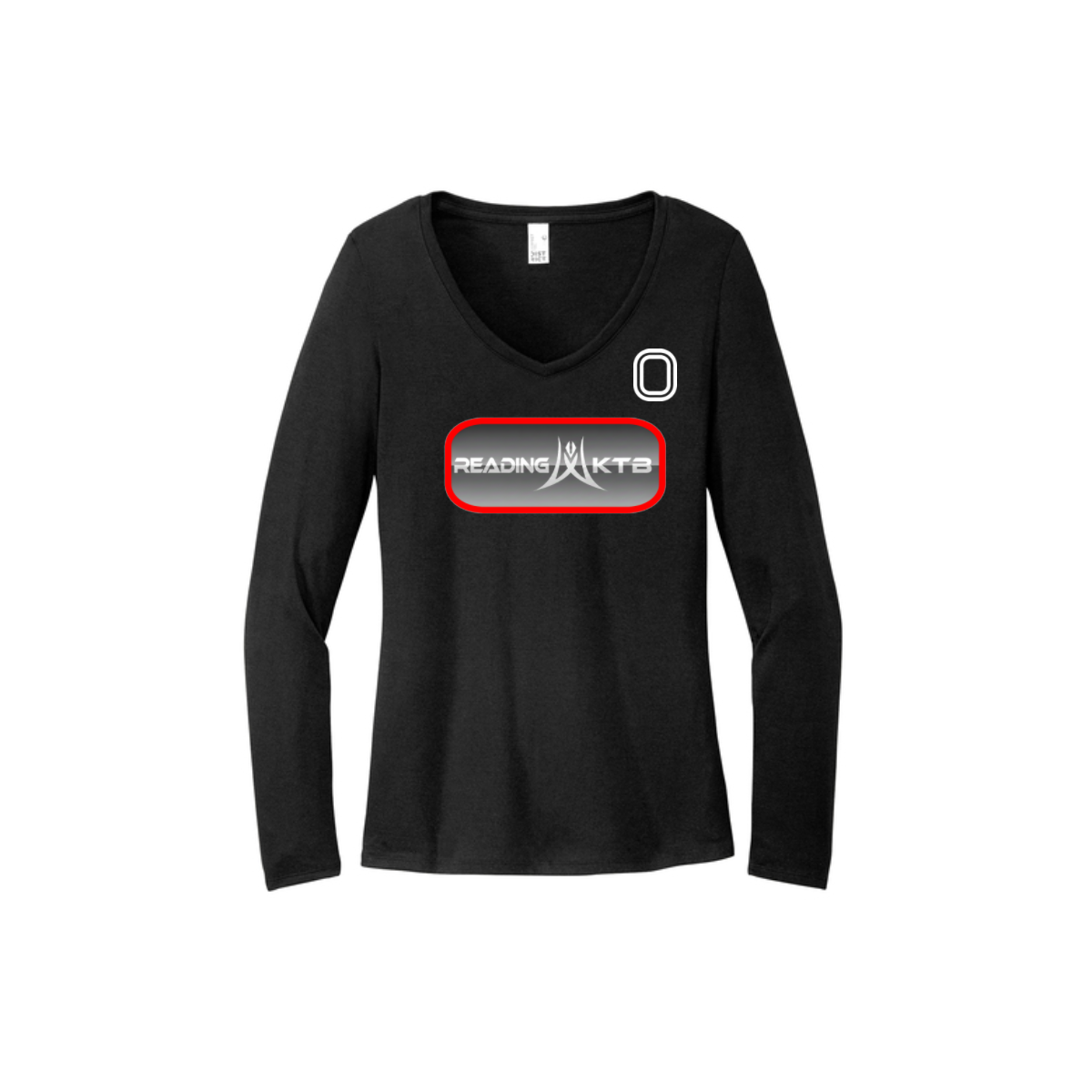 Women's Long Sleeve Tri-Blend V-Neck Tee (Boys logo)