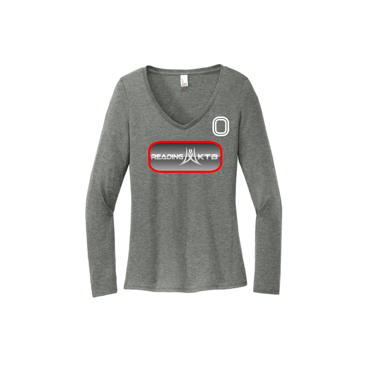 Women's Long Sleeve Tri-Blend V-Neck Tee (Boys logo)
