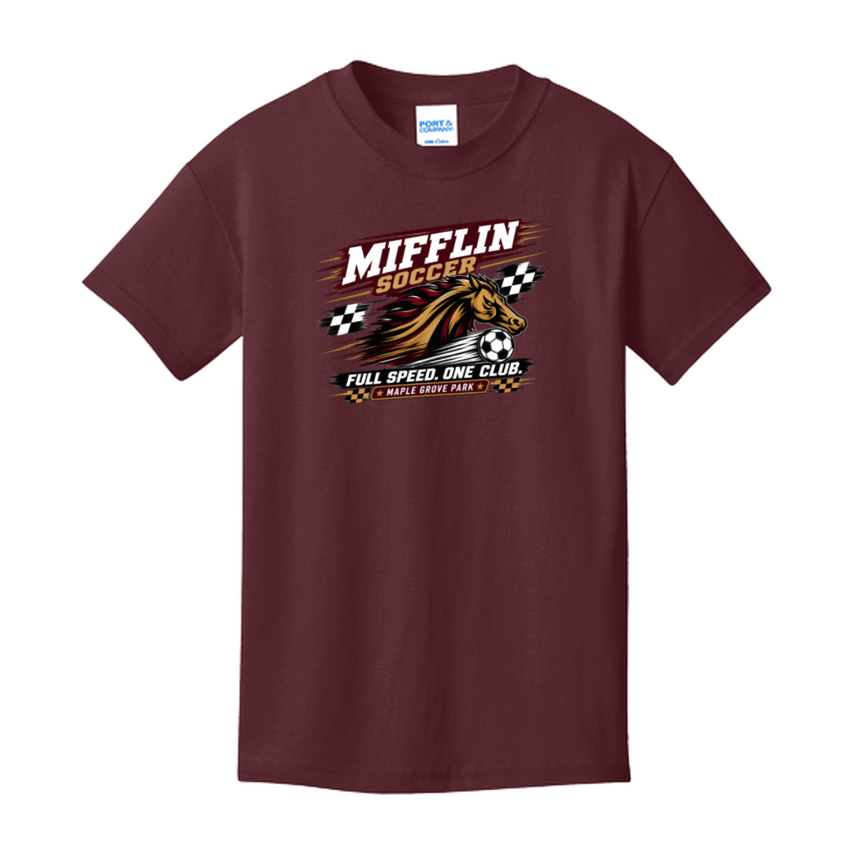 Youth Core Cotton Short Sleeve Tee - MUSTANG