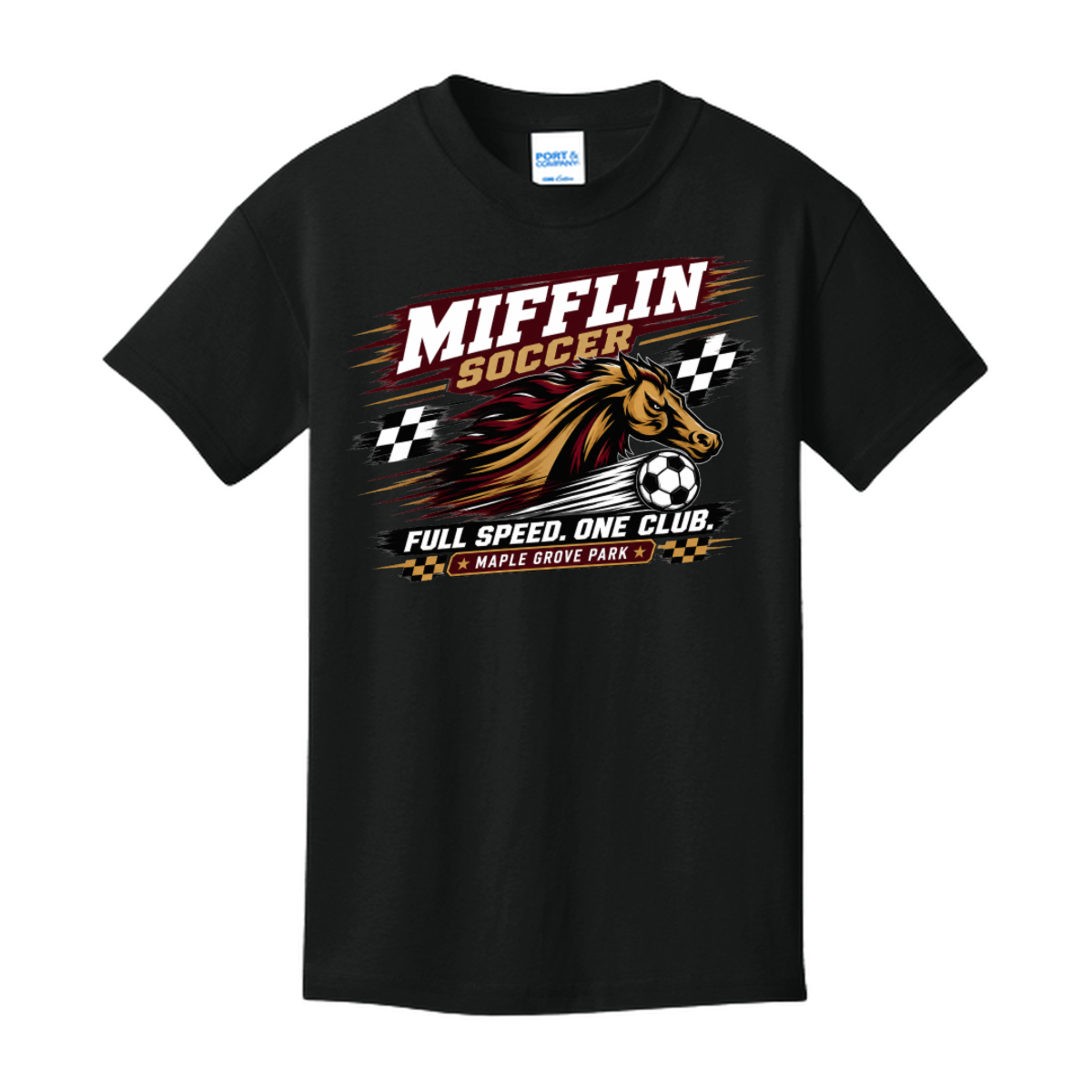 Youth Core Cotton Short Sleeve Tee - MUSTANG