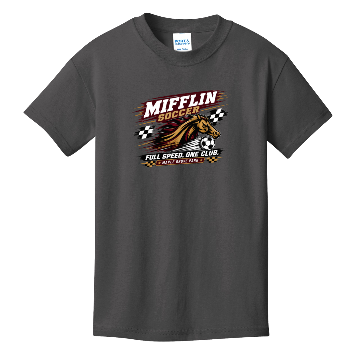 Youth Core Cotton Short Sleeve Tee - MUSTANG