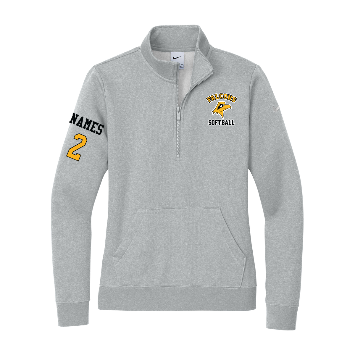 Nike Ladies Club Fleece Sleeve Swoosh 1/2-Zip