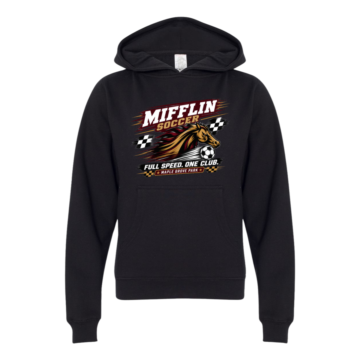 Youth Midweight Hooded Sweatshirt - MUSTANG