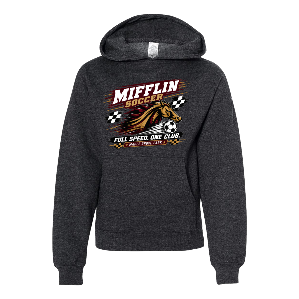 Youth Midweight Hooded Sweatshirt - MUSTANG