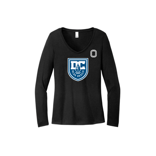 Women's Long Sleeve Tri-Blend V-Neck Tee