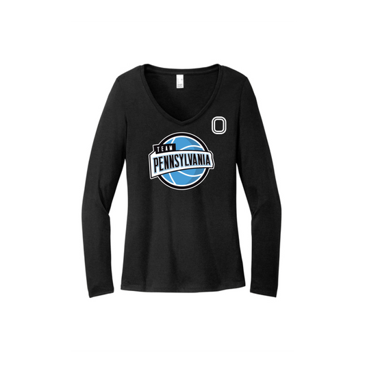 Women's Long Sleeve Tri-Blend V-Neck Tee