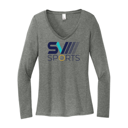 Women's Long Sleeve Tri-Blend V-Neck Tee