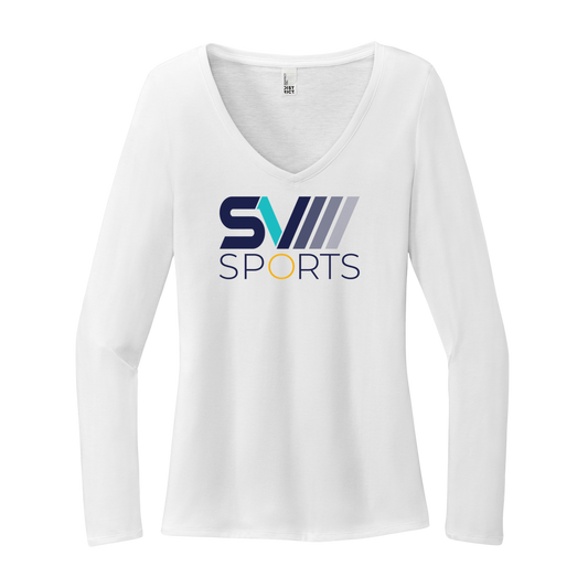 Women's Long Sleeve Tri-Blend V-Neck Tee